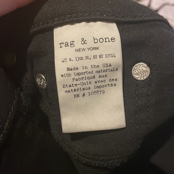 rag &  bone High Rise Skinny Black Jeans. - Picture 3 of 9